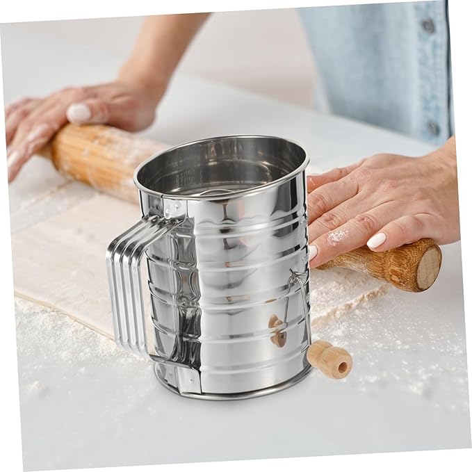 Sifting Strainer Fine Mesh Screen Stainless Steel Powdered Sugar Net for Cake Baking Filter Random Style
