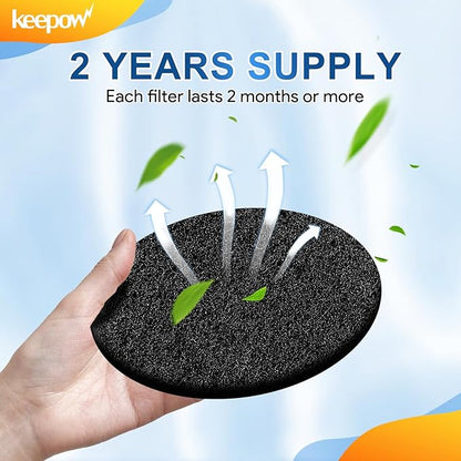 KEEPOW 10 Pack 6.75" Compost Bin Filter Replacement for Kitchen Compost Bin Countertop, Charcoal Filters for Compost Bucket, Activated Carbon Filter for Compost Pail Counter Refill Sets (Round)