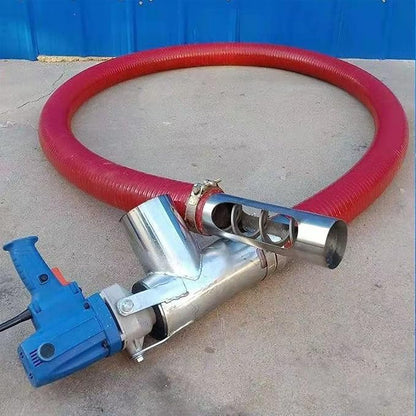 Red Portable Grain Suction Pump - Low Noise Auger Conveyor for Cement, Fertilizer, and Gravel - Efficient and Versatile for Agricultural and Construction Use (3m)