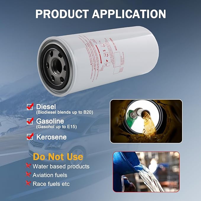 F1810PM0 Fuel Filter Element Spin-on Particulate Replacement for 1200KTG9075 Filter Head 25 GPM 1-12 UN 10 Micron Carbon Steel Canister