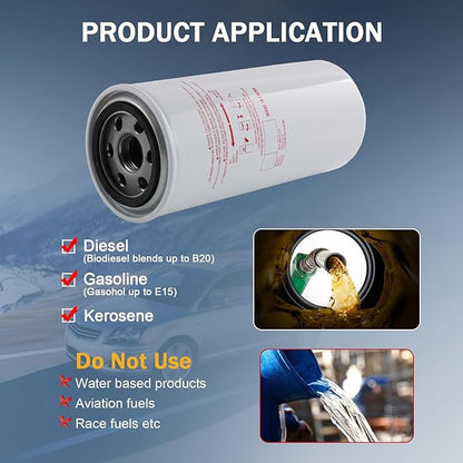 F1810PM0 Fuel Filter Element Spin-on Particulate Replacement for 1200KTG9075 Filter Head 25 GPM 1-12 UN 10 Micron Carbon Steel Canister