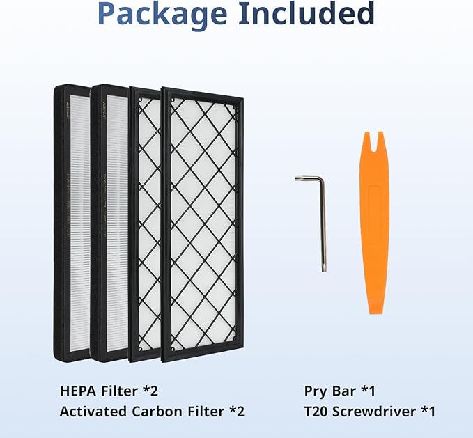 Tesla Model Y Front Trunk HEPA Carbon Air Filters Kit - (2x HEPA filters and 2x Carbon filters per package) - 4 packs per package with installation tools