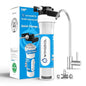 Water Filter for Sink with Faucet, Reduce Heavy Metals/Chlorine/PFAS/PFOA/PFOS/Odor/Sediment, NSF/ANSI 42&53 Improve Taste, EZ Change Life Indication Mineral pH+ Under Sink Water Filter -Jumbo
