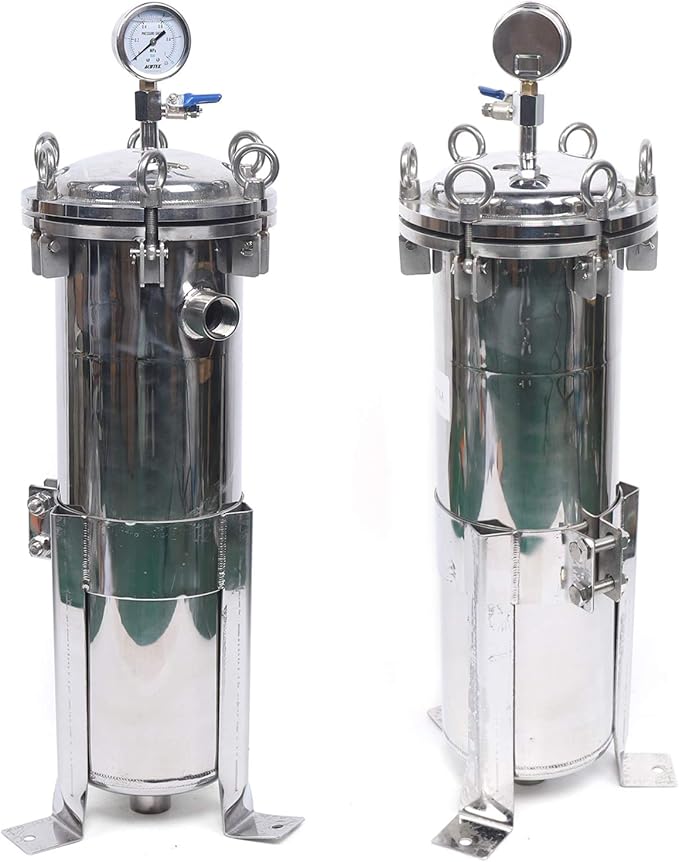 304 Stainless Steel Bag Filter Housing, Industrial Process Filter Housings, Pressure Filter Device, Removes Particulate Impurities, Real-Time Pressure Monitoring