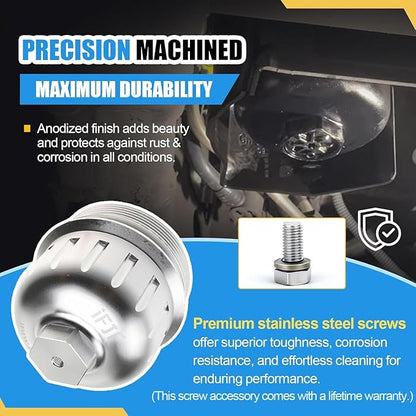 iFJF TP1015 Fuel Filter and 134001 Housing Cap Replacement for Duramax 6.6L 2017-2024 Chevy Silverado/GMC Sierra 2500HD 3500HD L5P Diesel Engine(Silver Cap)