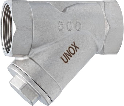 UNOX 1 1/4" Y-Type Stainless Steel Industrial Strainer - AISI 304 - Water Oil Filter for Plumbing Tools & HVAC Systems, Heavy-Duty Pipeline Protection, PN6/PN10 Rated