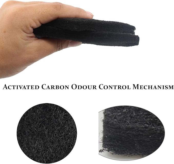 RED FACTOR 8 Pack Extra Thick Charcoal Filters for Kitchen Compost Bins - Activated Carbon Replacement Filters for Odor Free Buckets (4 Round, 4 Square)