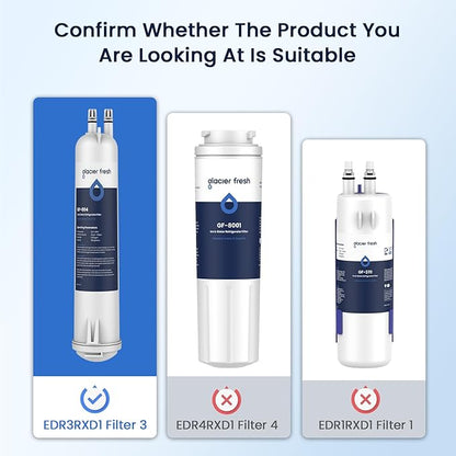 GLACIER FRESH Compatible with 4396841 Refrigerator Water Filter, EDR3RXD1, KAD3RXD1, WHR3RXD1, 4396841, 4396710, Filter 3, 46-9083,46-9030 Refrigerator Water Filter & w10311524 Air Filter, 2+3 Packs