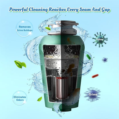 Garbage Disposal Cleaner Deodorizer Tablets-24 Pack Deep Cleaning Disposer Descaler Freshener-Heavy Duty Grease Grime Limescale Odor Smell Remover-for Kitchen All Disposals Mint Foaming 1 Year Supply