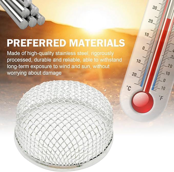 Shakas 2 PCS RV Furnace Vent Screen, Stainless Steel Stove Flying Insect Protection Barrier Mesh Cover, Multi-purpose Conversion Accessory for Do-therm Suburban RV Camper (Silver)