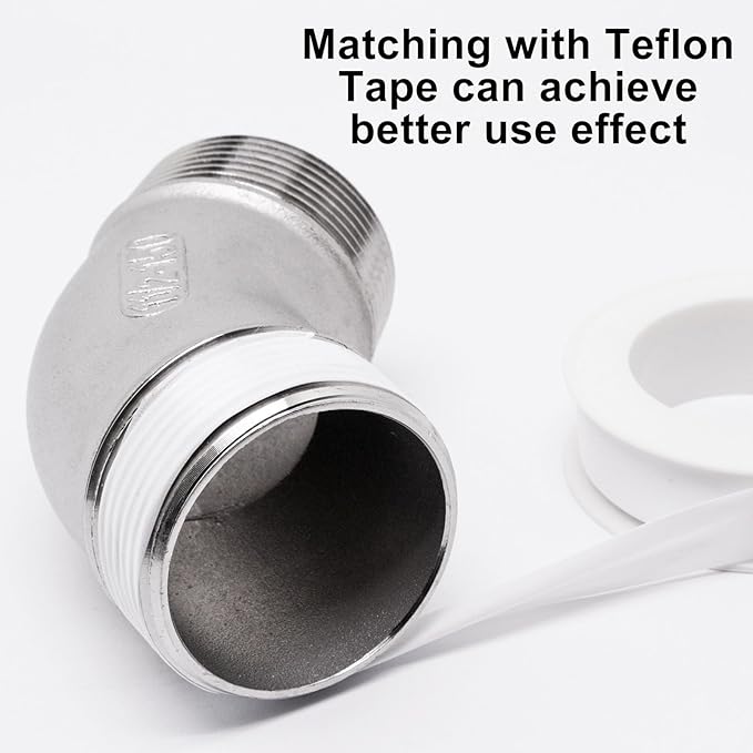 45 Degree Elbow 1PCS, 1-1/2" NPT Male X 1-1/2" NPT Male 304 Stainless Steel Pipe Fitting, Connector Coupler Apply to Outdoor Garden Industrial