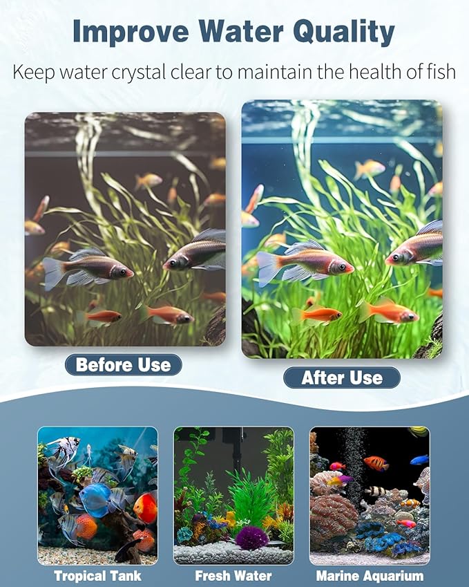 Pawfly Aquarium Filter Media Pad for Fish Tank Filters Aquarium Filter Media Sponge Filter Floss Roll for Sumps Ponds Hydroponics Black Foam Floss for Water Filtration, 36" L x 12" W