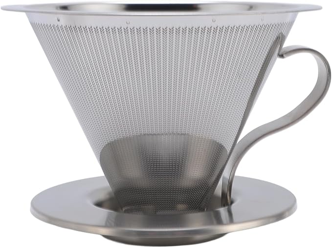 316 Stainless Steel Pour Over Coffee Dripper with 300 Mesh Filter Portable Reusable Cone for Travel Camping Brewing Tea