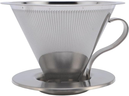 316 Stainless Steel Pour Over Coffee Dripper with 300 Mesh Filter Portable Reusable Cone for Travel Camping Brewing Tea