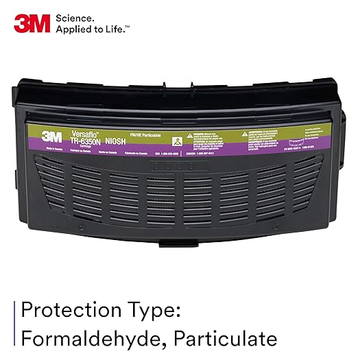 3M Versaflo Formaldehyde/HEPA Cartridge TR-6350N, NIOSH Approved, for TR-600/800 PAPR Series, Case of 5