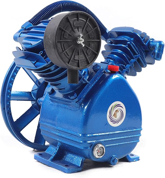Air Compressor Pump Head 3Hp 175PSI 2-Cylinder Air Compressor Pump Pneumatic Air Compressor Motor Air Pump Head For Mining Construction Scientific Research Factory 2200W 13.78 * 9.84 * 12.6In