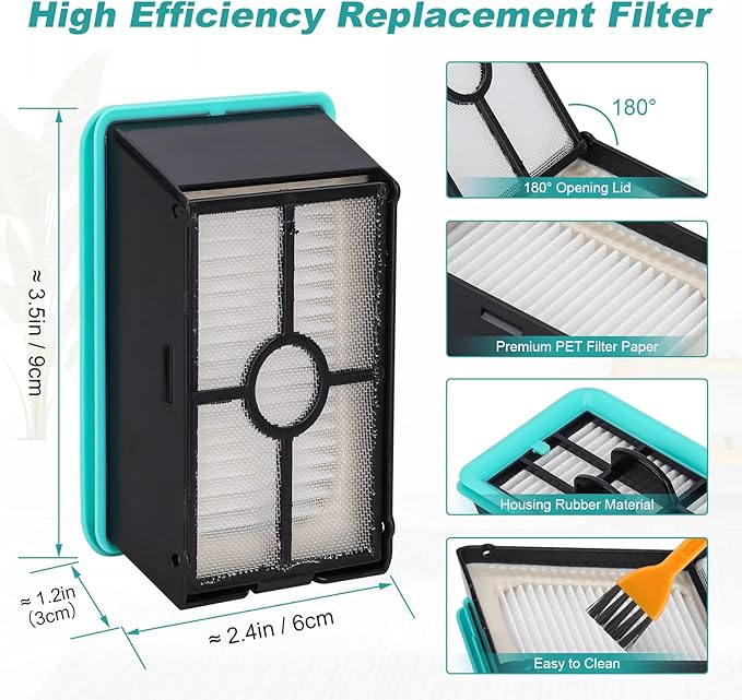 3831 Crosswave Roller Brush Filter Replacement for Bissell Crosswave 3831/HF2/3845N/3847/3848 Wet Dry Vaccum Cleaner Accessory, 2 Roller Brush,3 HEPA Filter Crosswave Replacement Parts Accessories