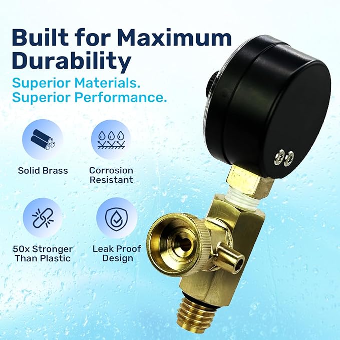 RV40601 Brass Replacement Air Relief Valve Adapter | Compatible with DEX2400S, Dial Pressure Gauge ECX270861 | Include O-Ring for Seamless Installation | Essential Pool Maintenance Accessory