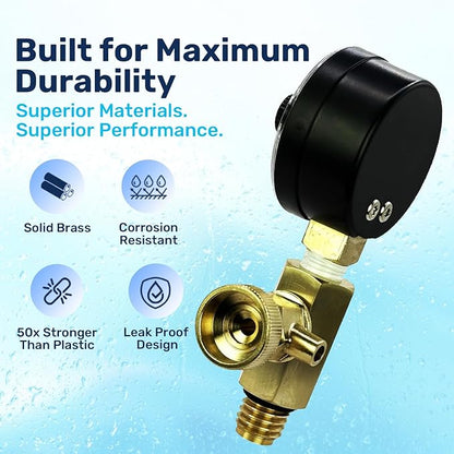 RV40601 Brass Replacement Air Relief Valve Adapter | Compatible with DEX2400S, Dial Pressure Gauge ECX270861 | Include O-Ring for Seamless Installation | Essential Pool Maintenance Accessory