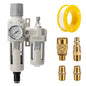 Air Pressure Regulator with Pressure Gauge(0-150PSI),Water Separator for Air Compressor Auto Drain 3/8 Air Line NPT Threaded Interface