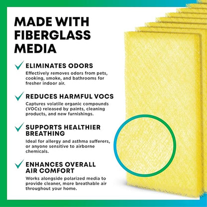 Filterbuy 16x25 Air Cleaner Filter Replacement Pads for Respicaire CG MicroClean 95, Totaline CG1000 Star Series, and More (4-Pack)