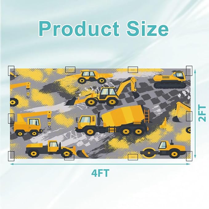 6 Pcs Fluorescent Light Covers for Ceiling Lights Yellow Construction Vehicles Excavators Cranes Trucks Gray Decorative Magnets Light Filters for Office Home Classroom Must Haves 4’ x 2’