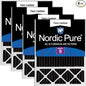 Nordic Pure 20x25x5 (Actual Size: 19 7/8 x 24 7/8 x 4 3/8) Honeywell/Lennox Replacement Odor Reduction Merv 8 Filter 4 PK