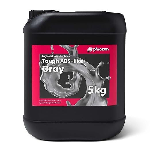 phrozen 3D Printer Functional Resin [Tough:ABS-Like+,Gray], 405nm DLP LCD UV-Curing Photopolymer Resin High Toughness for Plastic Models, Action Figures, Industry Applications, Prototyping (5KG)