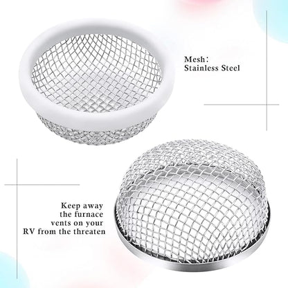 SVNR Stainless Steel Mesh Bug Screen for RV/Campers/Trailers - Furnace Vent Cover Screens - Included Installation Tool (2 Pack)