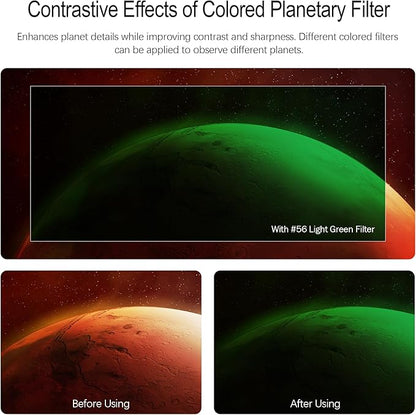 Astromania Telescope Filter 2 Inch - #56 Green, Planetary Filter for Astronomy Telescope & Eyepiece, Telescope Color Filter for Enhancing Contrast in Lunar Planetary Observation