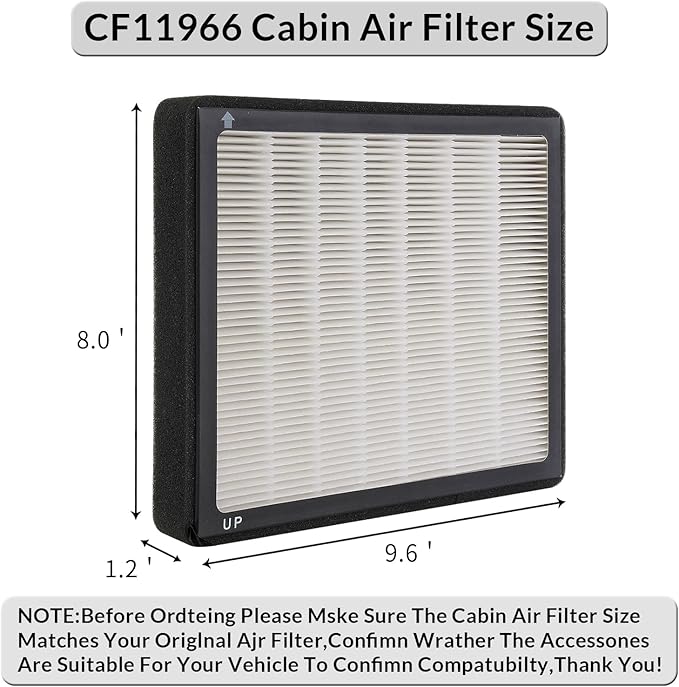 CAF1904C,CF11966,Cabin Air Filter with Activated Carbon Particle for Chevrolet,Silverado 1500,2500,3500,Colorado,Tahoe,Malibu,Impala,Equinox,Camaro.GMC,Sierra 2500,1500,3500,Canyon.Cadillac,CTS.Buick.