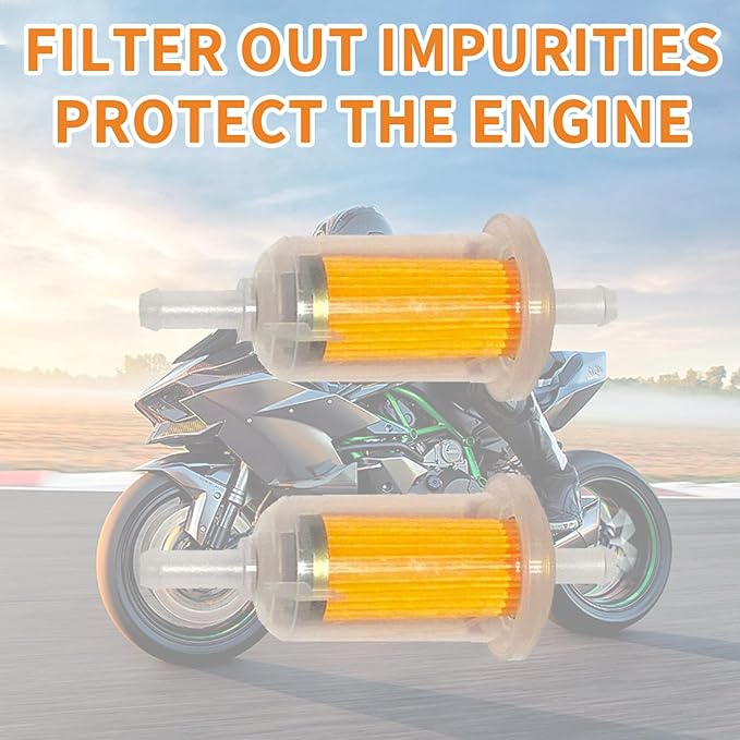 2 Pcs Motorcycle Fuel Filter,High Flow Inline Diesel Gasoline Fuel Filter,Universal For Replacement For Cars, Motorcycles, Scooter Dirt Bikes