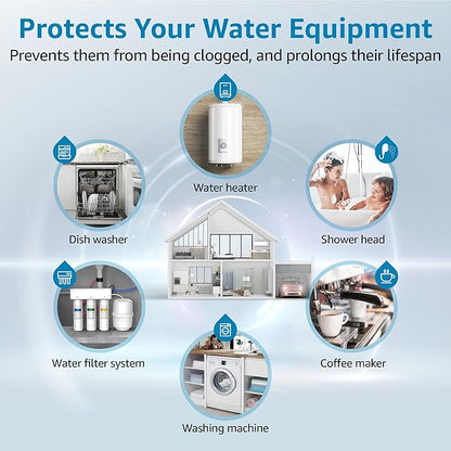 AQUA CREST FXHTC Whole House Water Filter, Well Water Filter Replacement for GE® FXHTC, GXWH40L, American Plumber W10-PR, Culligan® RFC-BBSA, W10-BC, Carbon Filters, 5 Micron, Pack of 4