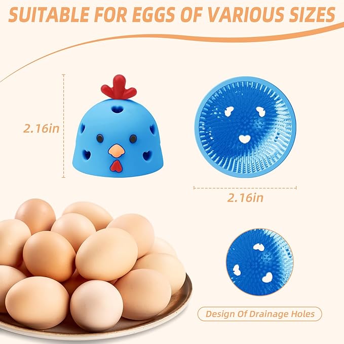 Silicone Egg Brush Cleaner, Egg Washer for Fresh Eggs, Egg Cleaner for Fresh Eggs, Egg Scrubber for Fresh Eggs, Reusable Cleaning Tools for Egg Washer (Blue)