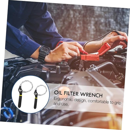 2pcs Adjustable Oil Filter Wrench Tool for Easy Removal of Oil Filters Compatible with Small to Medium Trucks and Farm Equipment