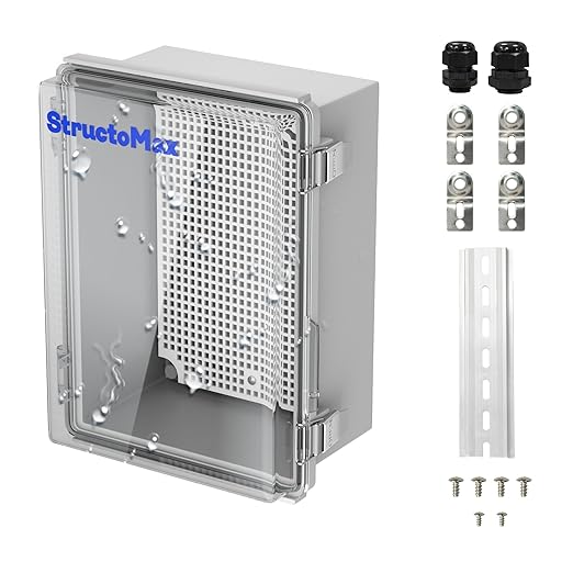 Outdoor Electrical Junction Box | IP67 Waterproof | Resistant ABS Material with Clear UV Coating Cover | Weatherproof Box for Outdoor, Garden, Deck, Patio