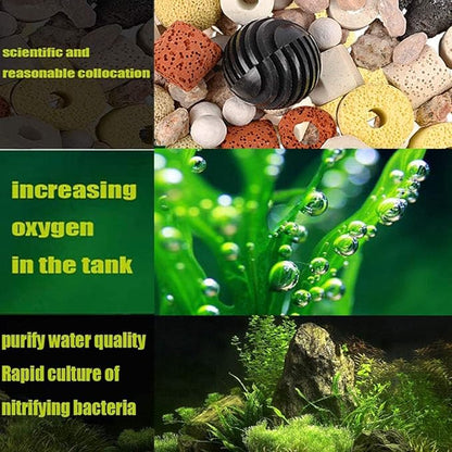 Hamiledyi 2 Pcs Aquarium Filter Media 12 in 1 Bio Balls Ceramic Rings Fish Tank Pond Biofilter Filter Media 1000 Grams with Mesh Bag