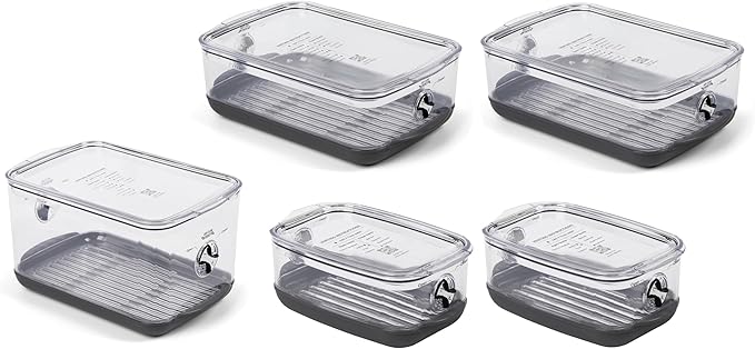 Progressive ProKeeper Stackable Produce ProKeeper Storage Container with Stay-Fresh Vent System (PKS-5PC-Produce+)