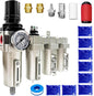 Upgraded 3/4" NPT Heavy Duty Industrial Grade 4 Stage Air Drying System, Particulate Filter, Coalescing Filter, Desiccant Dryer & Air Regulator - for Plasma Cutter, Paint Spray（Auto Drain）