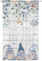 Sheer Curtains 84 Inches Long, Coastal Eucalyptus Leaf Semi Sheer Curtains Light Filtering Window Treatment, Ocean Blue Gnomes Starfish Wood Grain Privacy Voile Drapes for Living Room 52x84 Inch