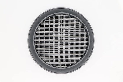 Graphite/Gray 5" Inch Round Ventilation Grille with Insect mesh. (Duct 5Ø / Grille 6Ø) Ventilation Applications. Indoor and Outdoor Vent Cover. Available 3 Sizes / 4 Colors.
