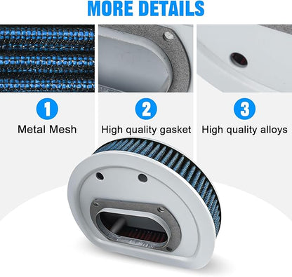 Motorcycle Air Filter 29462-99 1011-4208 High Flow Intake Cleaner Accessories for Harley 1999-2001 Electra Glide, Road King and Road Glide Models (Blue)
