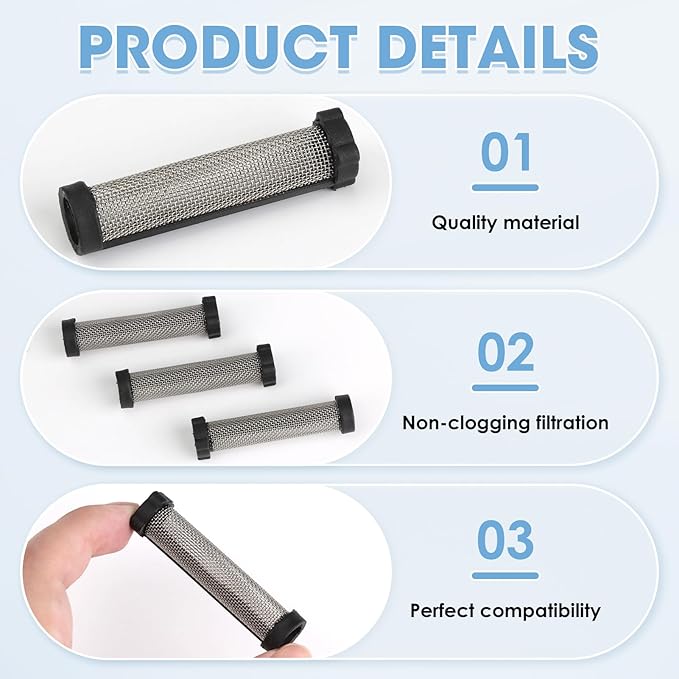 3 PCS 288747 Paint Filter, Paint Sprayer Accessories Compatible with Graco Magnum RroX7 ProX9 ProX17 ProX19 ProX21 XR5 XR7 XR9, Replacement Parts, Form-Fitted Design Prevents Incorrect Insertion