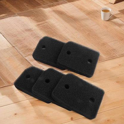 5 Pack Black Sponge Filter Mat For Replacement Foam Filters For Dust Control And Optimal Machine Performance