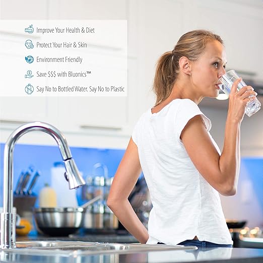 Bluonics 24 GPM Well Water Filter System with 110W UV, Triple 4.5"x20" Housings, Sediment & Carbon Filters Included