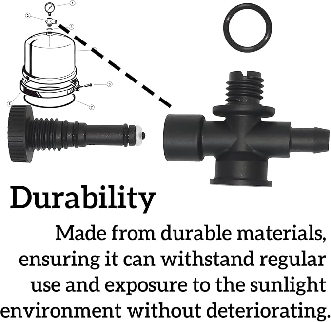DEX2400S Air Relief Valve and Gauge Adapter Assembly Compatible with Hayward Pro, Super, Micro-Clear DE Series, Pool Sand Filter Pressure Gauge