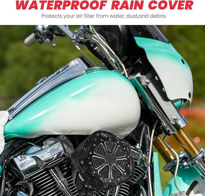 Harley M8 Air Filter, High-Flow Air Filter compatible with Harley Davidson Touring Street Road Glide Road King 2017+, Softail 2018+,Reusable Aluminum Air Intake Filter
