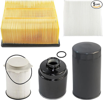 6.7L Cummins Diesel, Fuel/Water Separator Fuel Filter, Oil, Cabin Air, Air Filter Compatible with Ram Vehicle 2013-2018 2500 3500 4500 5500 Replaces# 68197867AA 68157291AA 05083285AA 68406048AA