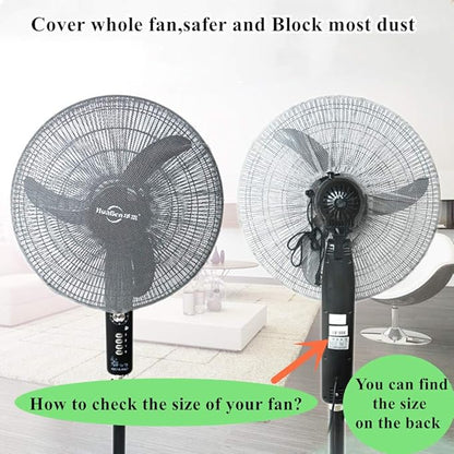2 Pack - 18" Fan Safety Protection Cover,Kids Finger Protect Fan Net Guard,Washable Pedestal Fans Dustproof Covers,Fans Safety Dust Cover,Perfect for Parents of Toddlers (White)