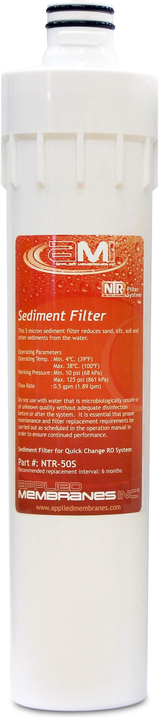 Sediment Filter for Applied Membranes NTR RO System | NTR-50S Replacement Water Filter Stage 1 for NTR-RO-50